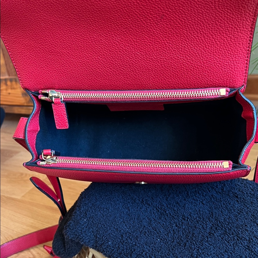 Alexander McQUEEN Red Leather Shoulder Bag Purse - Picture 11 of 15